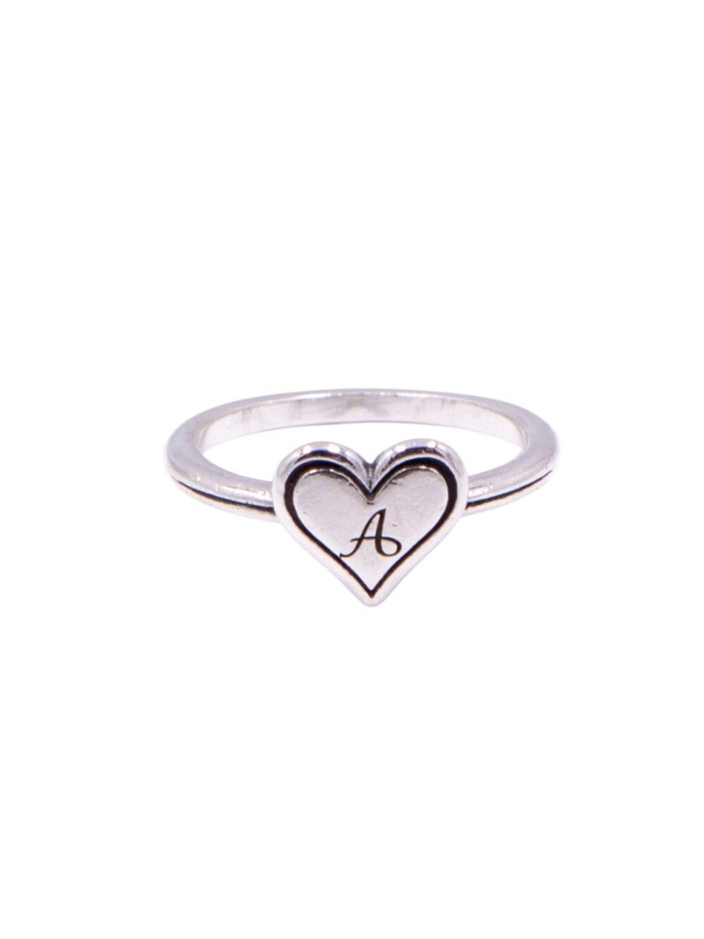 James Avery Delicate Heart Initial A Sterling Silver Ring Size 5.5